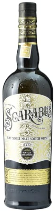 Scarabus Batch Strenght Islay Single Malt Whiskey Scotch, Dolce e Torbato dal Finale Persistente, 57% Bottiglia da 700ml 725335550