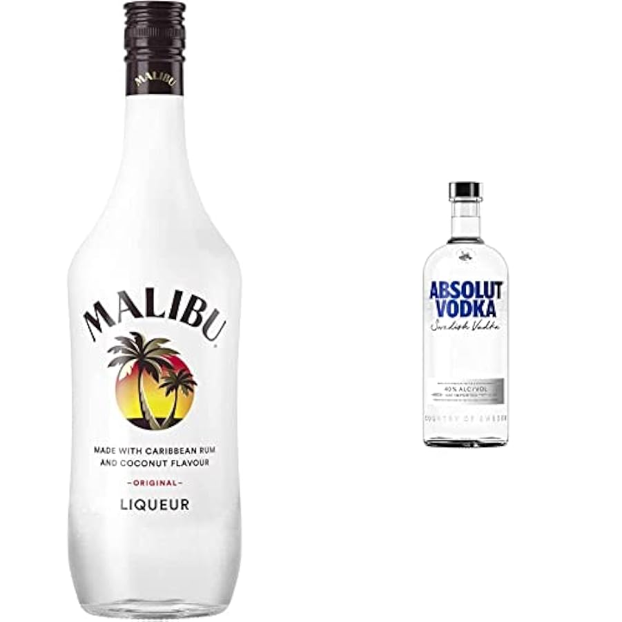 Malibu Coconut Rum - 1 L & Absolut Vodka, Vodka svedese