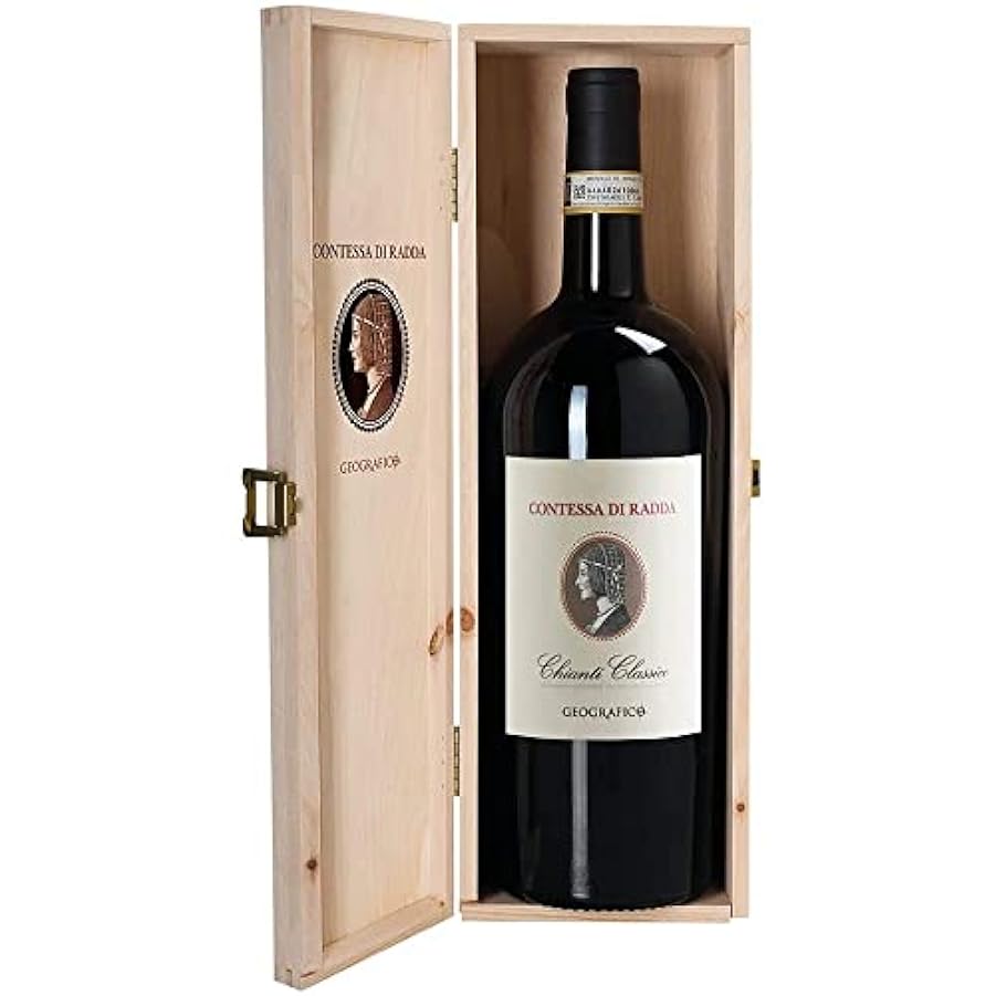Chianti Classico Docg | Geografico Contessa di Radda | Vino Rosso Toscana | Bottiglia Magnum 1,5 L | Cassa in Legno | Idea Regalo 518416262