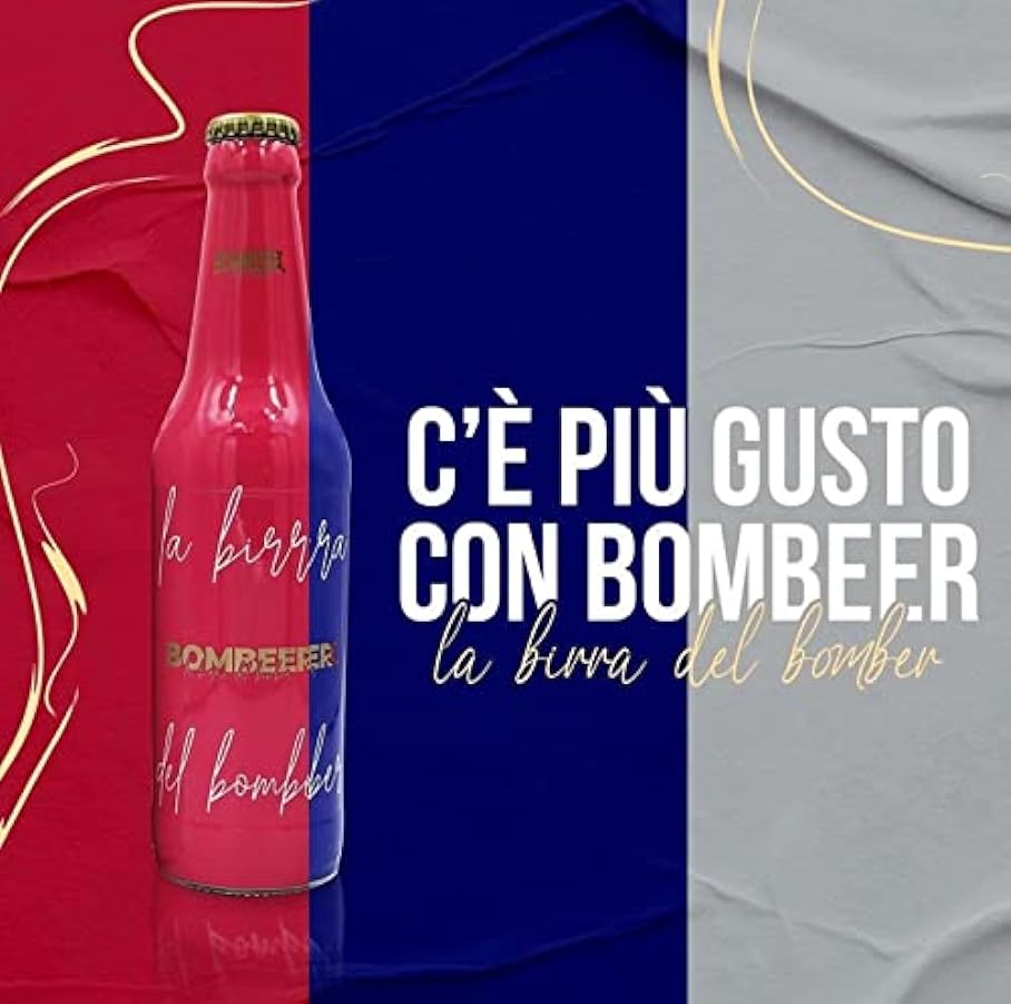 Bombeer Birra Originale By Christian Vieri - Puro Malto 6 Bottiglie di Vetro da 33cl + 6 Bicchieri Colore MIX - Made in Italy 526468775
