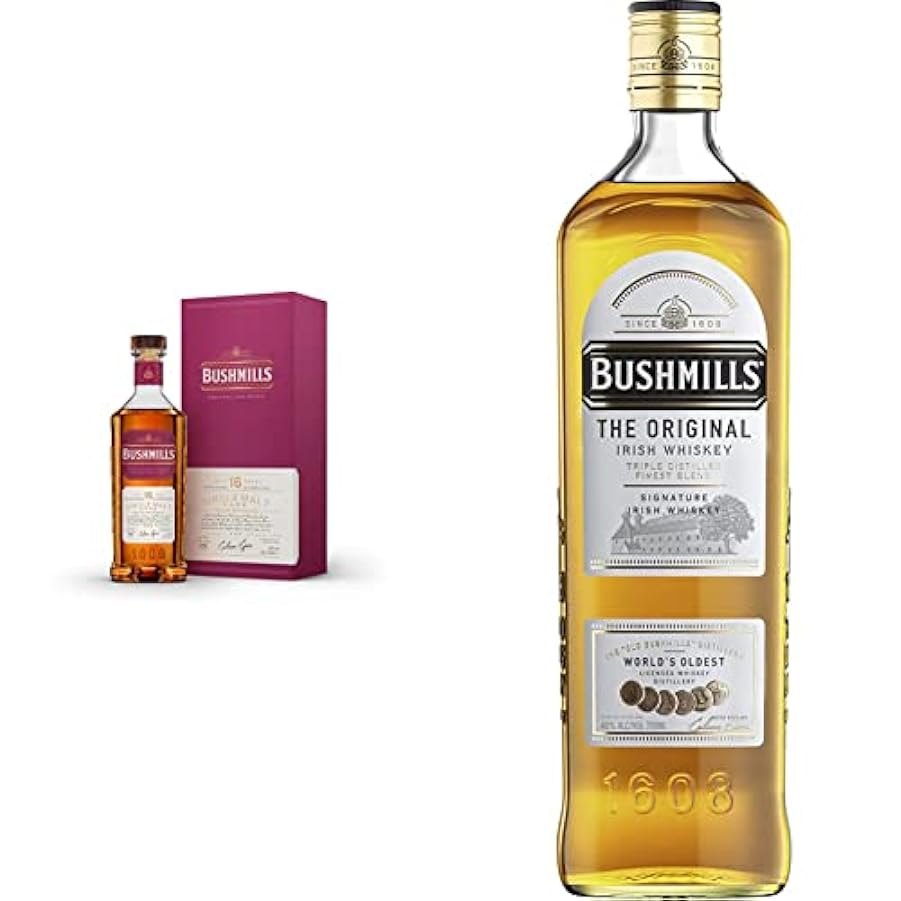 Bushmills 16 anni Single Malt - Whiskey irlandese invecchiato 16 anni in tre tipologie di legno & Original - Whiskey irlandese, il più rotondo dei classici Irish 155388539
