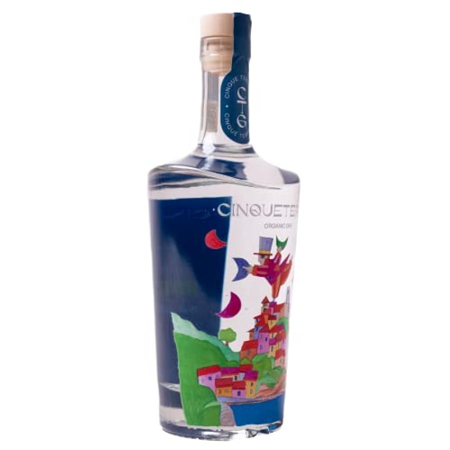 Cinque Terre Gin - 500 ml - Premium Gin 100% biologico Italiano - Premiato tra i migliori gin italiani al mondo nella categoria classic gin - 47% Vol. (500 ml, senza astuccio) 670928155