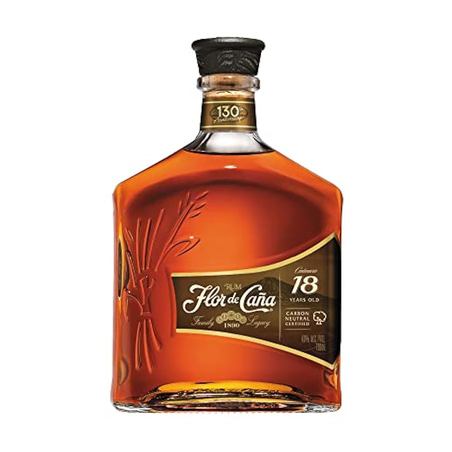 Flor de Caña, Pack con 1 Bottiglia di Rum Invecchiato 18 anni e 1 Bottiglia di Rum Invecchiato 12 Anni, Rum Scuro, Confezione Idea Regalo, 2 Bottiglie da 700ml 649799888