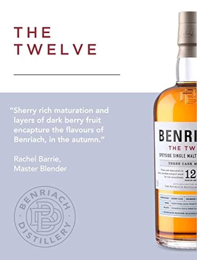 Benriach The Twelve 70cl - Single Malt Scotch Whisky Scozzese, Maturato 12 Anni, Astucciato, 43% Vol. 71927006