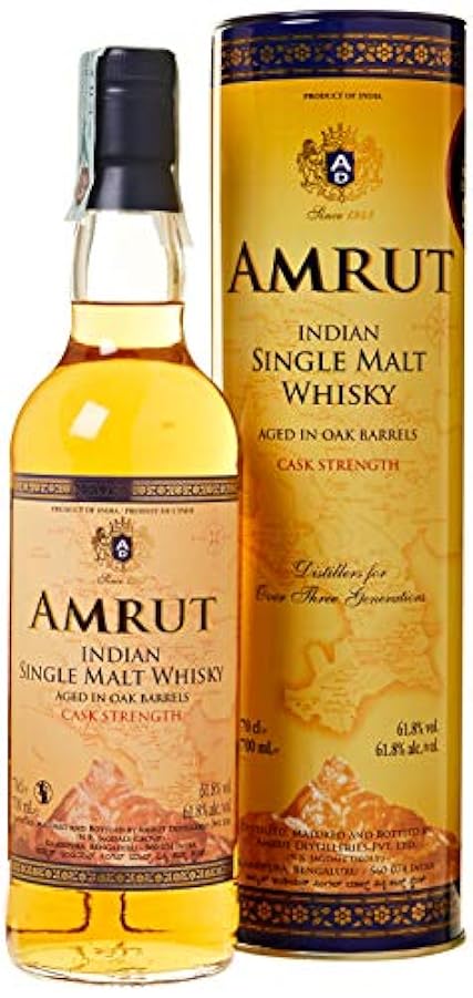 Amrut Indian Single Malt Whisky CASK STRENGTH 61,8% Vol. 0,7l in Tinbox 119960903