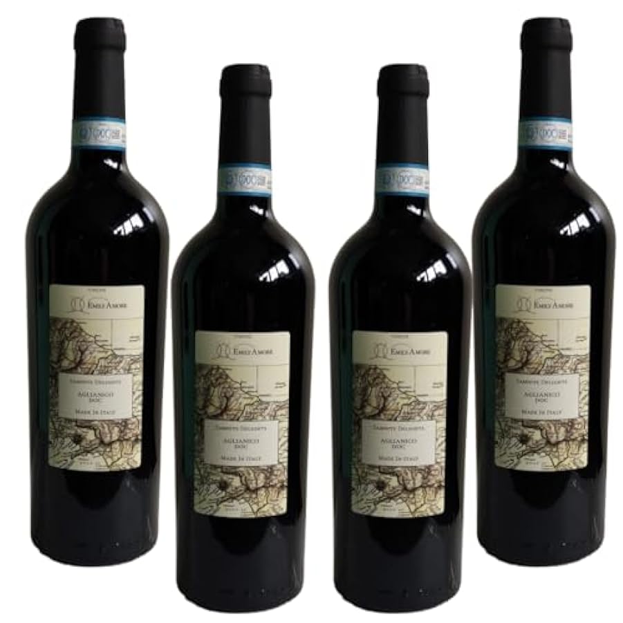 Aglianico Sannio Barricato Doc EMILY AMORE | Vino Rosso di Campania | Box 4 Bottiglie | Idea Regalo 268037315