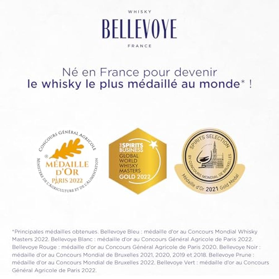 BELLEVOYE - Whisky Triplo Malto - Cofanetto Degustazione Whisky - Prestigio - 3 x 20 cl di Whisky francese 896044060
