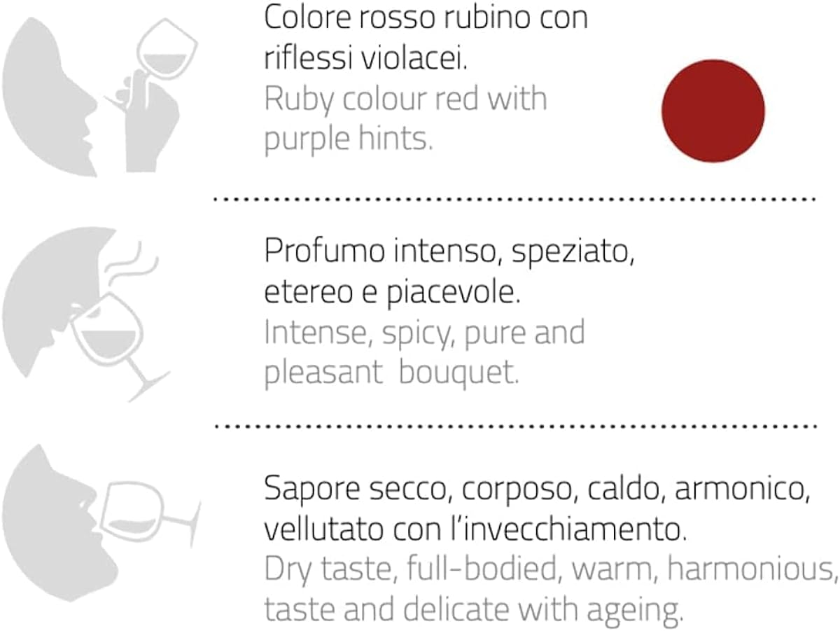 Capoano Cirò Vino Rosso DOP Made in Italy - Bottiglie da 750 ml - 13,5% Vol - 100% Gaglioppo per Primi Piatti Elaborati, Carni Rosse e Formaggi (6 Bottiglie) 991692585