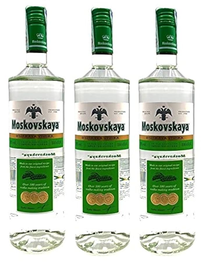 3 Bottiglie Vodka -MOSKOVSKAYA- 38% 1 Litro 417872337