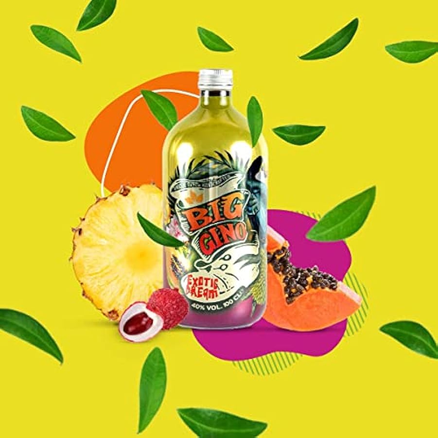 Big Gino Exotic Pack - Gin Da 1l e 2 Jar in Latta - Gin Dolce Con Note Di Ginepro, Pomelo, Bacche Di Pimento E Frutta Tropicale. Ottimo Gin Per Cocktail Esotici E Pestati. (Exotic Pack) 117137873