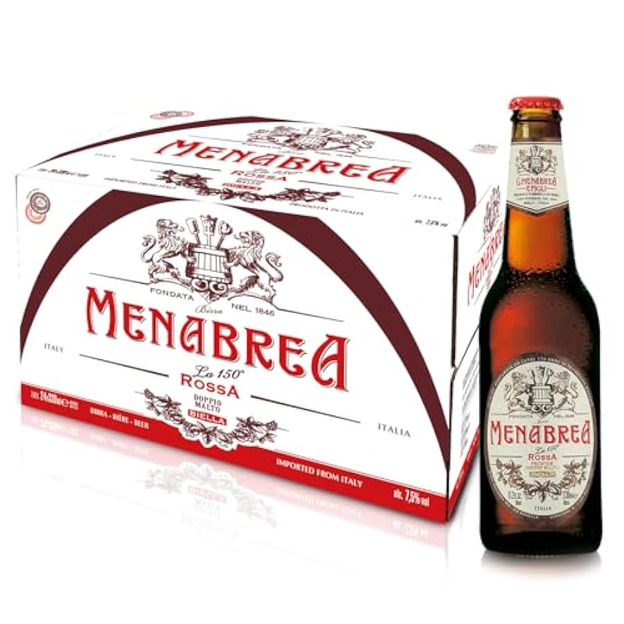 MENABREA Birra La 150 Doppio Malto Rossa 7.5 In Cartone Da 24 Bottiglie - 330 ml 568805123