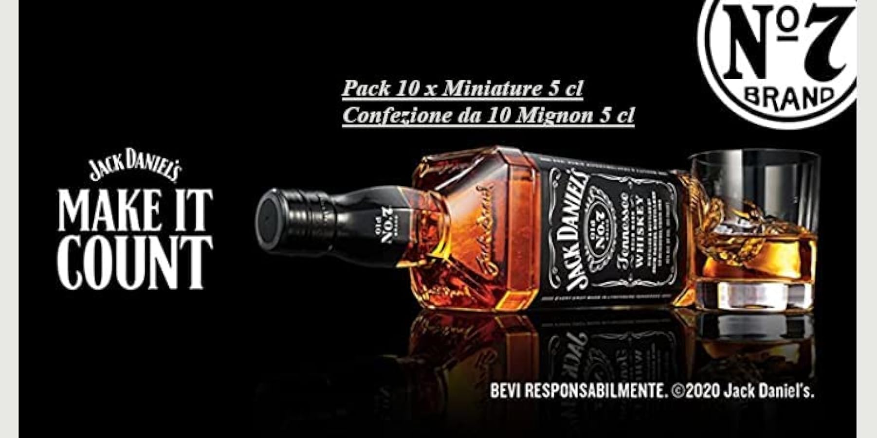 10 x Jack daniel´s Tennessee Whiskey 5 cl vol miniature (Jack Daniel’s Old No.7 Tennessee Whiskey) 855036291