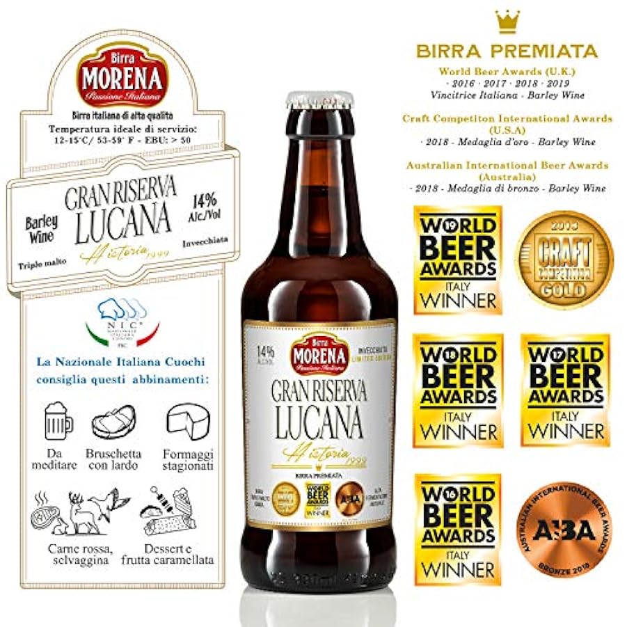 Birra Morena Gran Riserva Lucana - 12 bottiglie da 33cl - Craft Beer 657850406